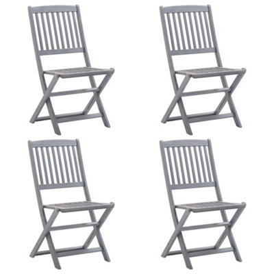 Vidaxl Folding Outdoor Chairs 4 Pcs Solid Acacia Wood from B&Q