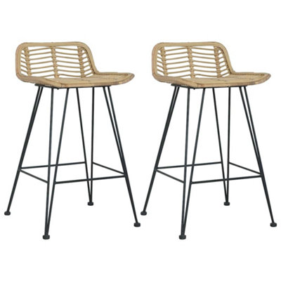 Vidaxl Bar Chairs 2 Pcs Natural Rattan from B&Q