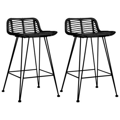 Vidaxl Bar Chairs 2 Pcs Black Rattan Bar Chairs from B&Q
