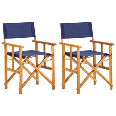 Vidaxl Director's Chairs 2 Pcs Solid Acacia Wood Blue from B&Q