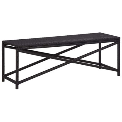 B&Q -  Garden Bench 120 Cm Poly Rattan Black