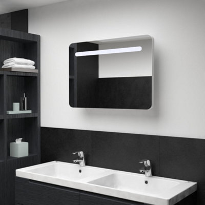 Vidaxl Light Led Bathroom Mirror Cabinet 80X9.5x55 Cm Size 5