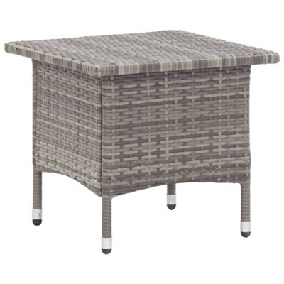 Vidaxl Tea Table Grey 50X50X47 Cm Poly Rattan from B&Q