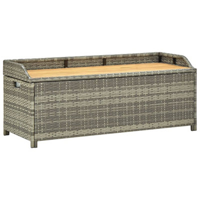 Vidaxl Garden Storage Bench 120 Cm Poly Rattan Grey from B&Q