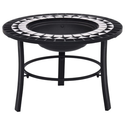 Vidaxl Mosaic Fire Pit Black And White 68Cm Ceramic from B&Q