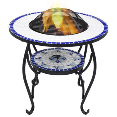 Vidaxl Mosaic Fire Pit Table Blue And White 68 Cm Ceramic from B&Q