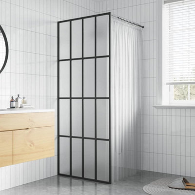 Vidaxl Walk-In Shower Screen Frosted Tempered Glass 90X195 Cm