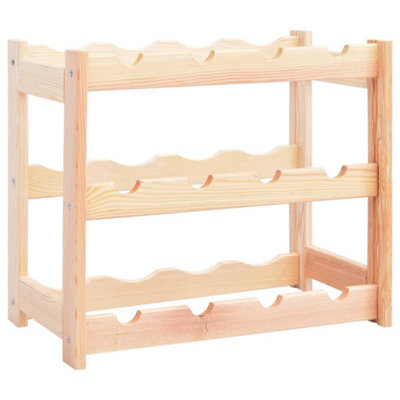 Vidaxl Wine Rack For 12 Bottles Pinewood