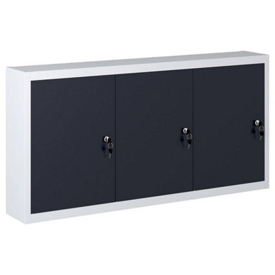 B&Q -  Wall Mounted Tool Cabinet Industrial Style Metal Grey And Black Tool Cabinets
