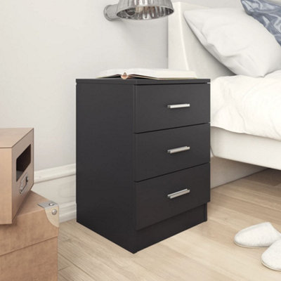 Vidaxl Bedside Cabinet Black 38X35X56 Cm Engineered Wood from B&Q
