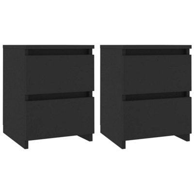 Vidaxl Bedside Cabinets 2 Pcs 30X30x40 Cm Engineered Wood Black