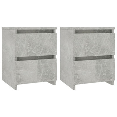 Vidaxl Bedside Cabinets - 2 Pcs - Concrete Grey - 30x30x40 cm - Engineered Wood - Image 3