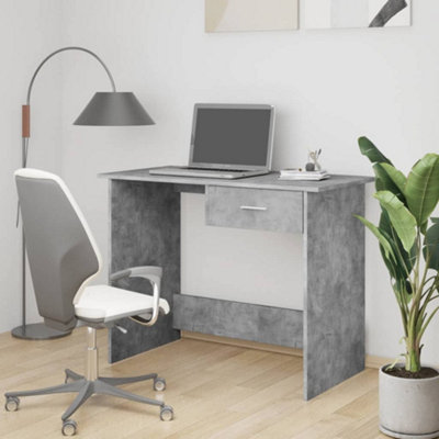 B&Q -  Desk Concrete Grey 100X50X76 Cm Engineered Wood Desks