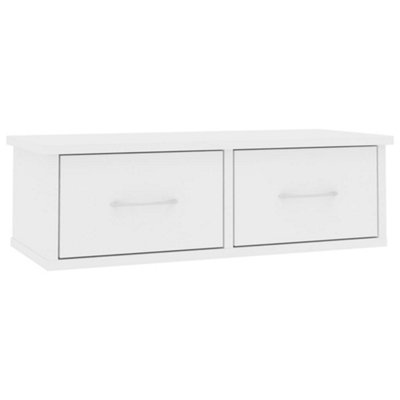 B&Q -  Wall-Mounted Drawer Shelf White 60X26X18.5 Cm Engineered Wood
