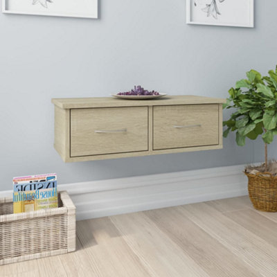 B&Q -  Wall-Mounted Drawer Shelf Sonoma Oak 60X26X18.5 Cm Engineered Wood