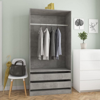 Vidaxl Wardrobe Concrete Grey 100X50X200 Cm Engineered Wood from B&Q