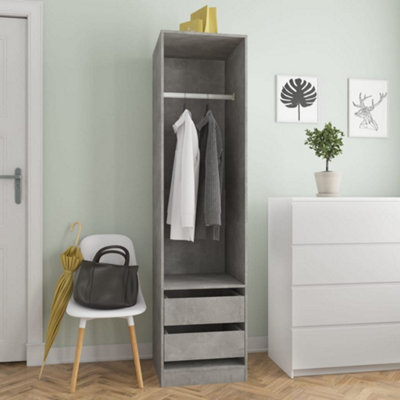 Vidaxl Wardrobe With Drawers Concrete Grey 50X50X200 Cm Engineered Wood from B&Q
