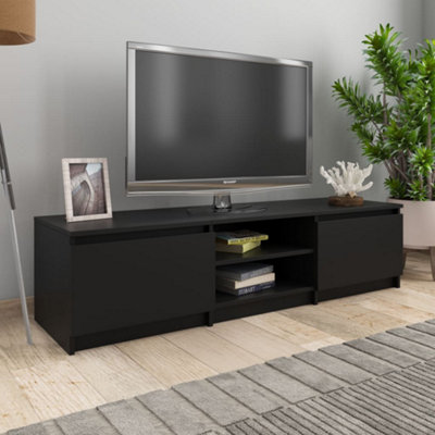 Vidaxl Tv Cabinet 140X40x35.5 Cm Engineered Wood Tv Cabinets Black