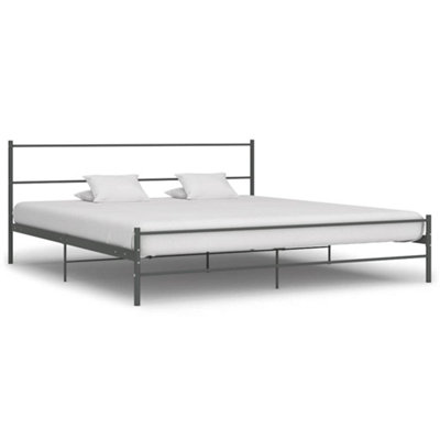 Vidaxl 284687 Bed Frame Without Mattress Metal 200X200 Cm Grey