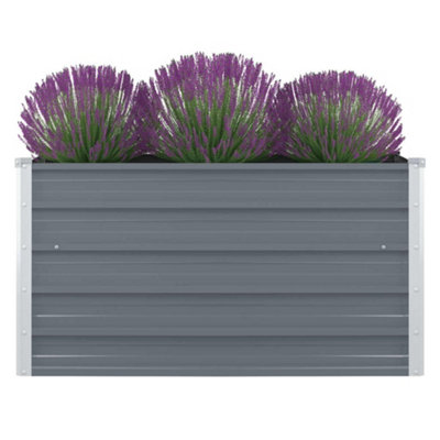 B&Q -  Raised Garden Bed 100X100X45 Cm Galvanised Steel Grey