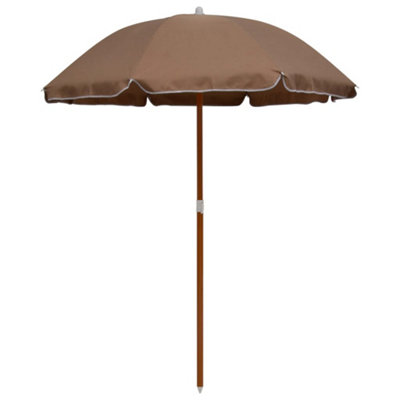 Vidaxl Garden Parasol With Steel Pole 180 Cm Taupe from B&Q
