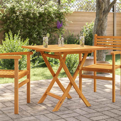 B&Q -  Folding Garden Table 85X85X76 Cm Solid Teak Wood