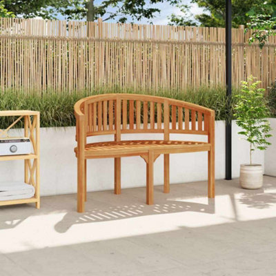 Vidaxl Banana Bench 120 Cm Solid Teak Wood