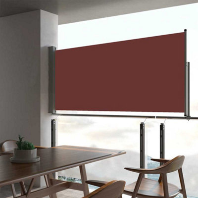 Vidaxl Patio Retractable Side Awning 60X300 Cm Brown from B&Q