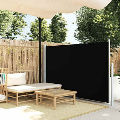 Vidaxl Patio Retractable Side Awning 140X500 Cm Black from B&Q