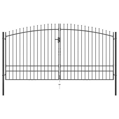 Vidaxl Double Door Fence Gate With Spear Top 400X248 Cm Fence Gates