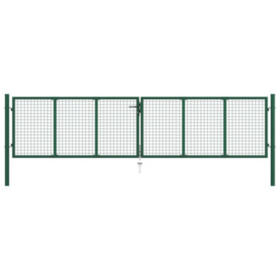 Vidaxl Mesh Garden Gate Steel 390X100 Cm Green Fence Gates from B&Q