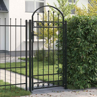 B&Q -  Fence Gate Assen With Arched Top Steel 89X200 Cm Black