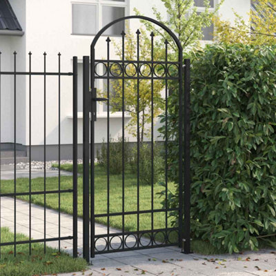 B&Q -  Fence Gate Assen With Arched Top And 2 Posts 105X170 Cm Black