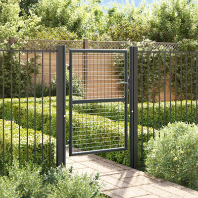 Vidaxl Mesh Garden Gate Galvanised Steel 100X175 Cm Grey Garden Gates from B&Q