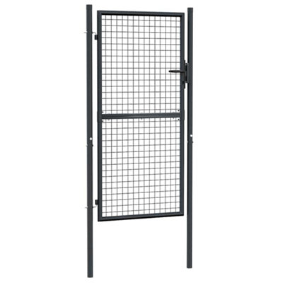 Vidaxl Mesh Garden Gate Galvanised Steel 100X225 Cm Grey from B&Q