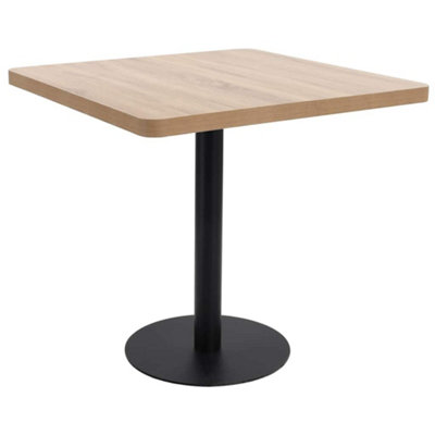Vidaxl Bistro Table Light Brown 80Cm Mdf Coffee Bar Dinner Dining Desk Stand - Image 3