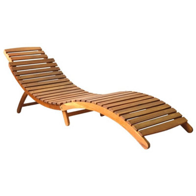Vidaxl Brown Sun Lounger Solid Acacia Wood