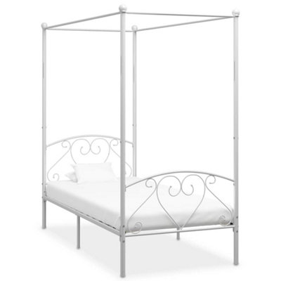 Vidaxl 284428 Canopy Bed Frame Without Mattress Metal 120X200 Cm White