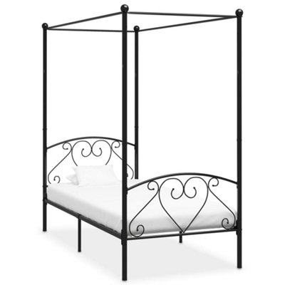 Vidaxl 284435  Canopy Bed Frame Without Mattress Black Metal 120X200 Cm from B&Q
