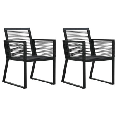 B&Q -  Garden Chairs 2 Pcs Black Pvc Rattan