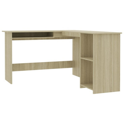 Vidaxl L-Shaped Corner Desk Sonoma Oak 120X140X75 Cm Engineered Wood from B&Q