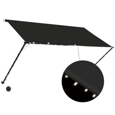 Vidaxl Retractable Awning With Led 250X150 Cm Anthracite from B&Q