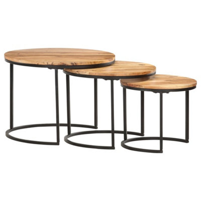 B&Q -  Nesting Tables 3 Pcs Solid Acacia Wood
