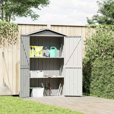 B&Q -  Garden Shed Grey 116X45X175 Cm Galvanised Steel