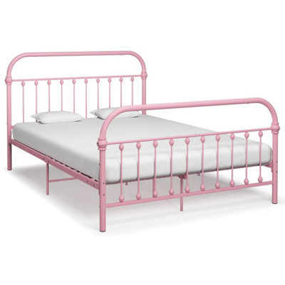 Vidaxl Pink 284513 Bed Frame Without Mattress Metal 140X200 Cm