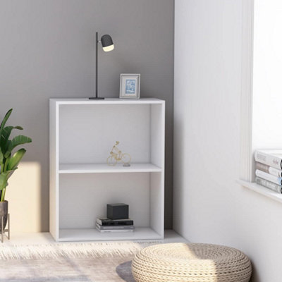 B&Q -  2-Tier Book Cabinet White 60X30X76.5 Cm Engineered Wood