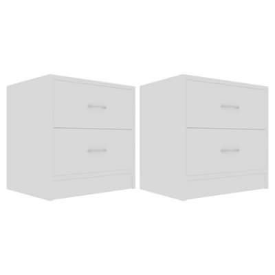 Vidaxl 2X Bedside Cabinets White Engineered Wood Nightstand Sideboard Table - Image 3