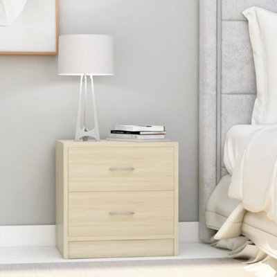 B&Q -  Bedside Cabinets 2 Pcs Sonoma Oak 40X30X40 Cm Engineered Wood