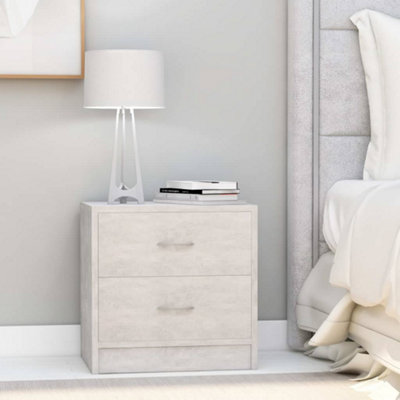 B&Q -  Bedside Cabinets 2 Pcs Concrete Grey 40X30X40 Cm Engineered Wood