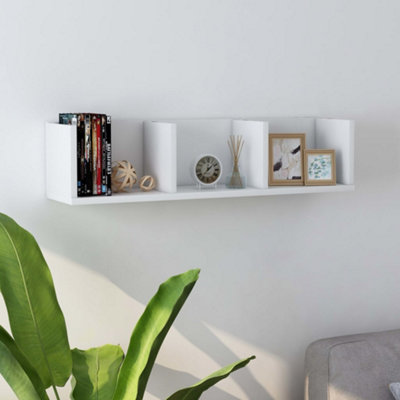 B&Q -  Cd Wall Shelf White 75X18X18 Cm Engineered Wood
